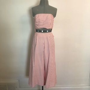 Strapless Striped Jumpsuit